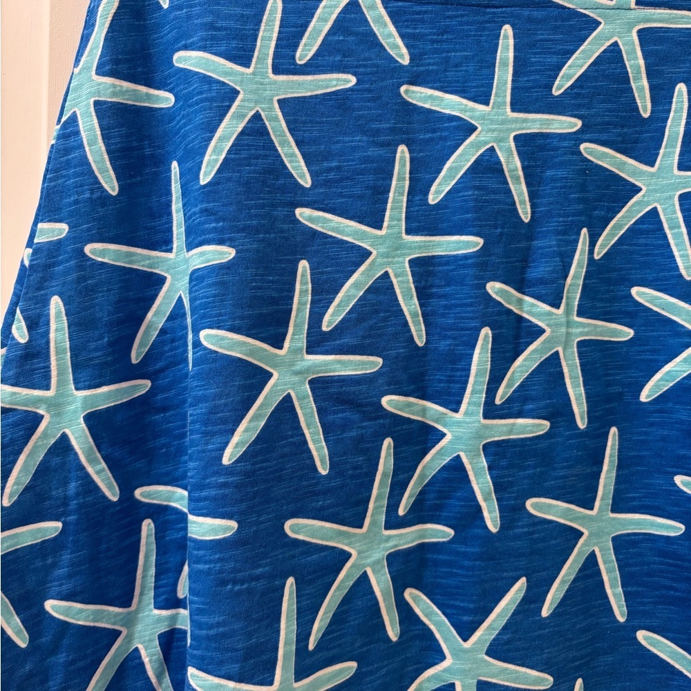 West Indies Costal Starfish Print Mini Skirt Size XS Nautical Tropical Beachy - Picture 3 of 6